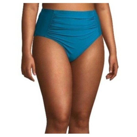 Time & Tru Womens High-Waisted Ruched Bikini Bottom Size 2X 20W-22W - Picture 3 of 6